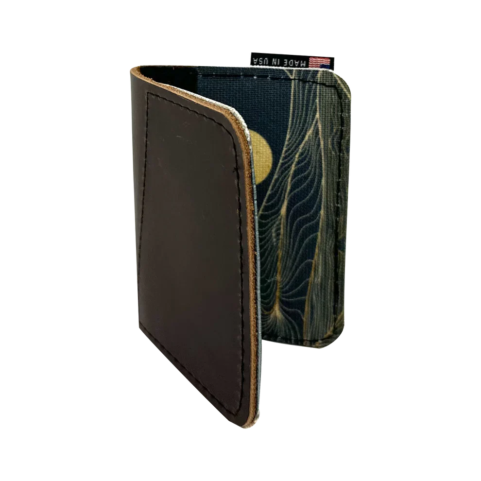 Leather Front Pocket Wallet - Black Dune