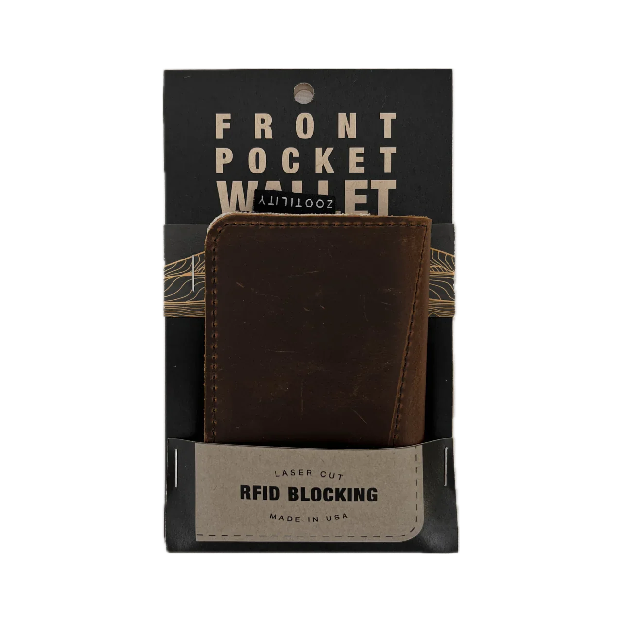 Leather Front Pocket Wallet - Black Dune - Image 2