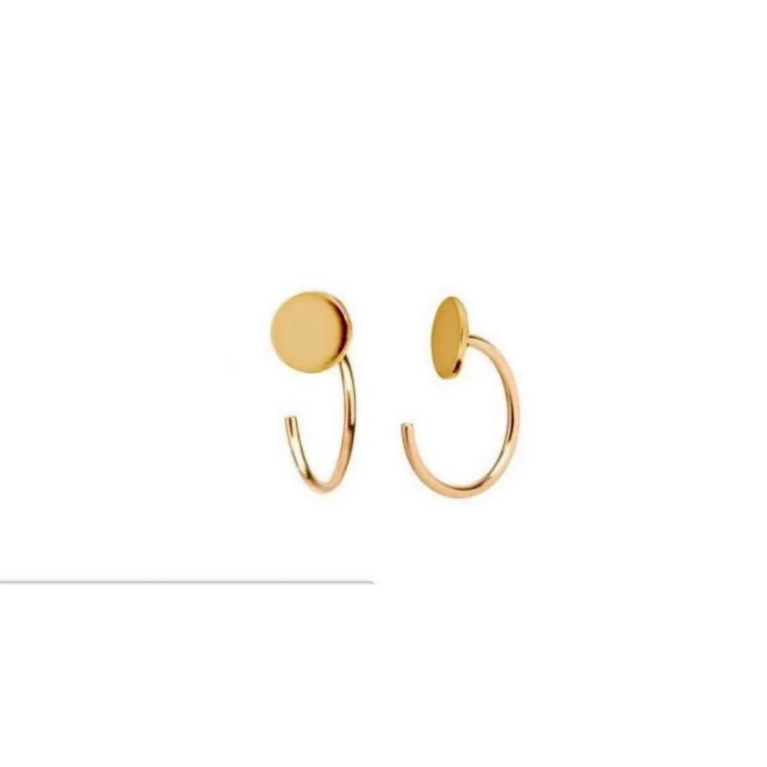 Little Disc Huggie Earrings-Gold