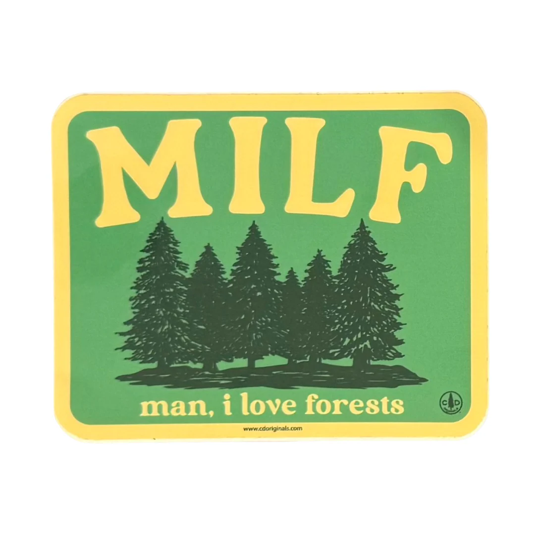 Man I Love Forests MILF Sticker - Sage Green