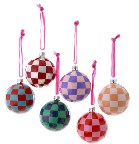 Medium Checkered Bauble Ornament