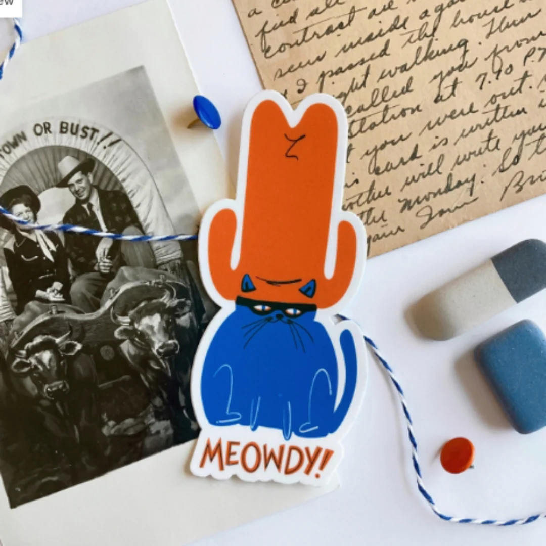 Meowdy Cat Sticker - Image 2