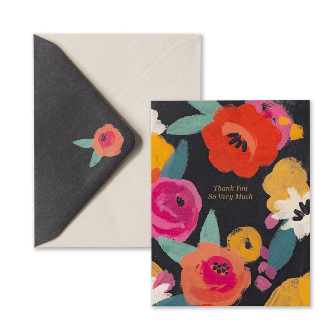 Midnight Blooms Blank Thank You Note Cards - Image 2