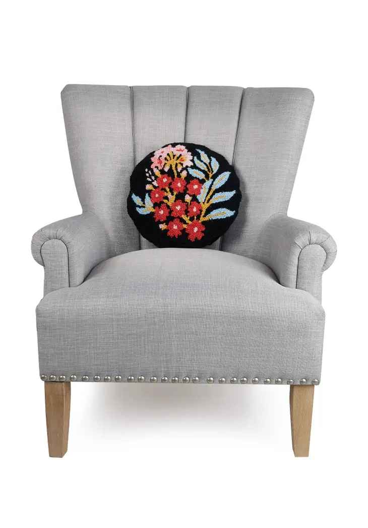 Midnight Floral Round Hook Pillow - Image 2
