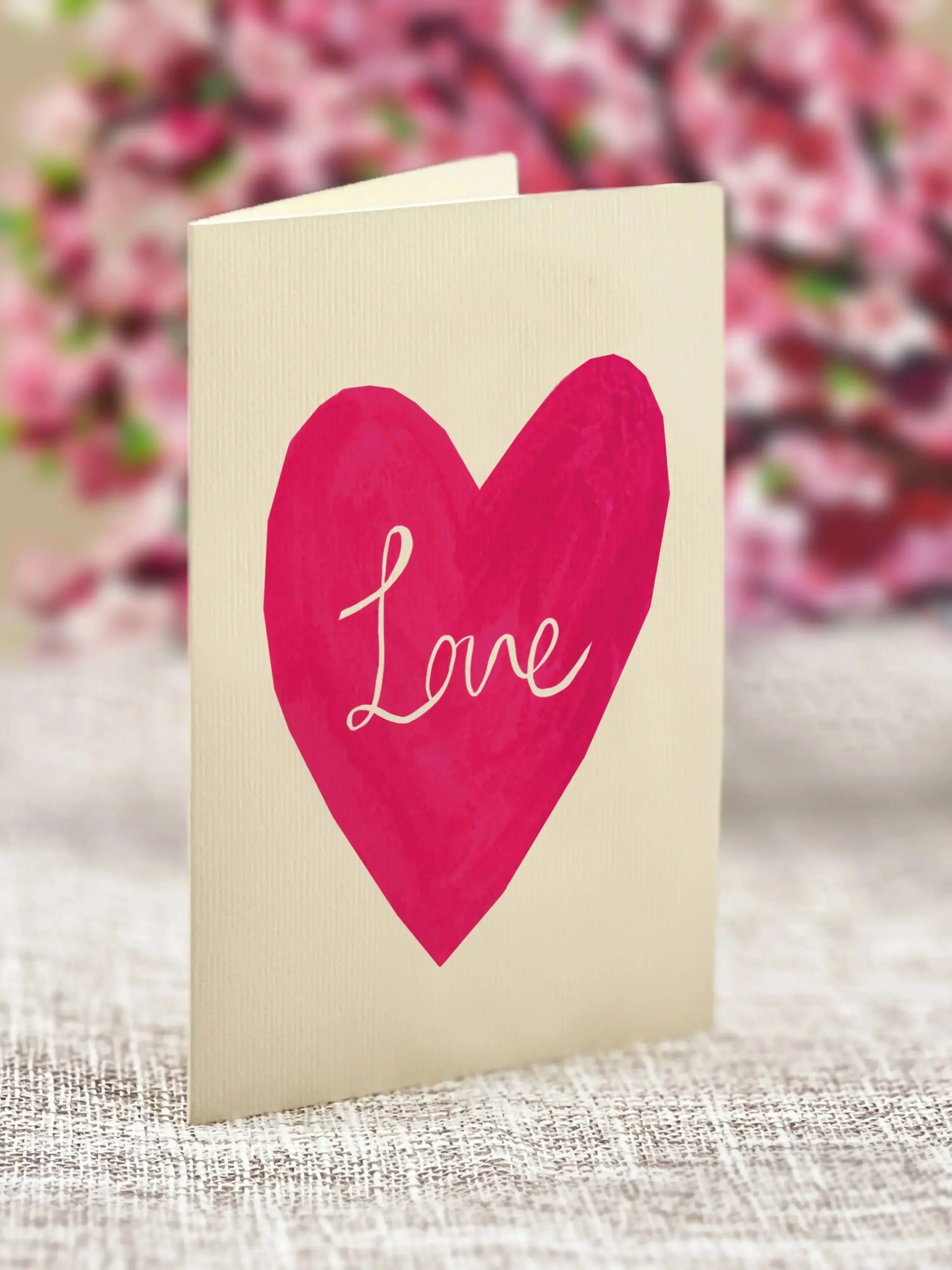 Mini Cherry Blossom Heart Pop-Up Card - Image 4
