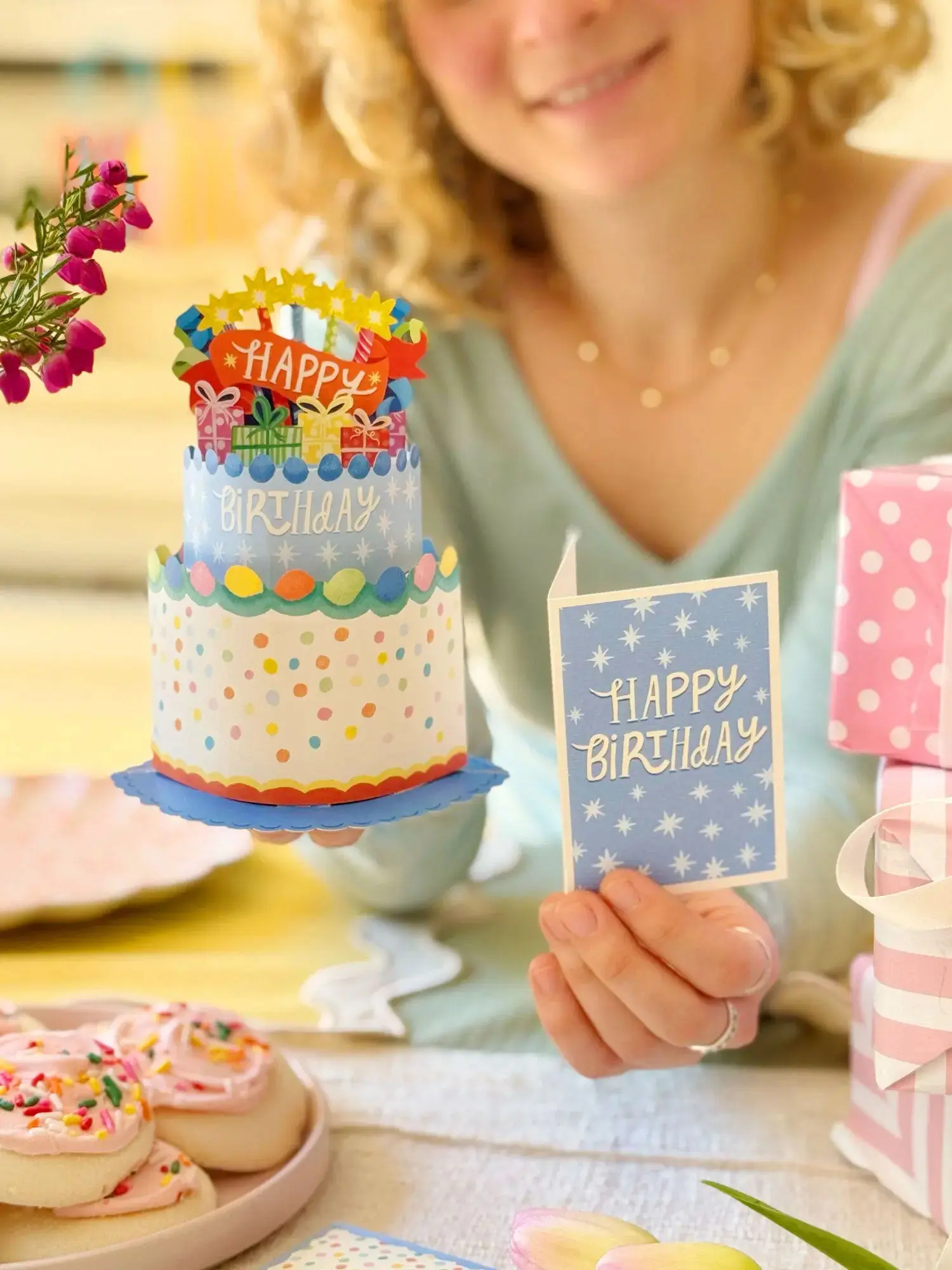 Mini Confetti Birthday Cake Pop-up Card - Image 2