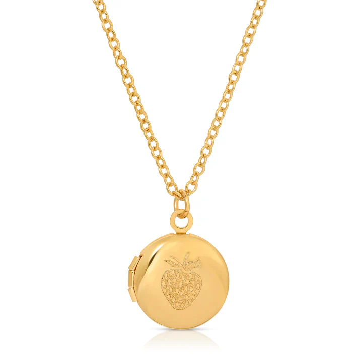 Mini Engraved Locket - Strawberry - Image 2