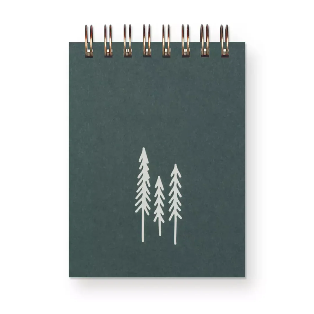 Mini Jotter - Evergreen Trees Forest Green