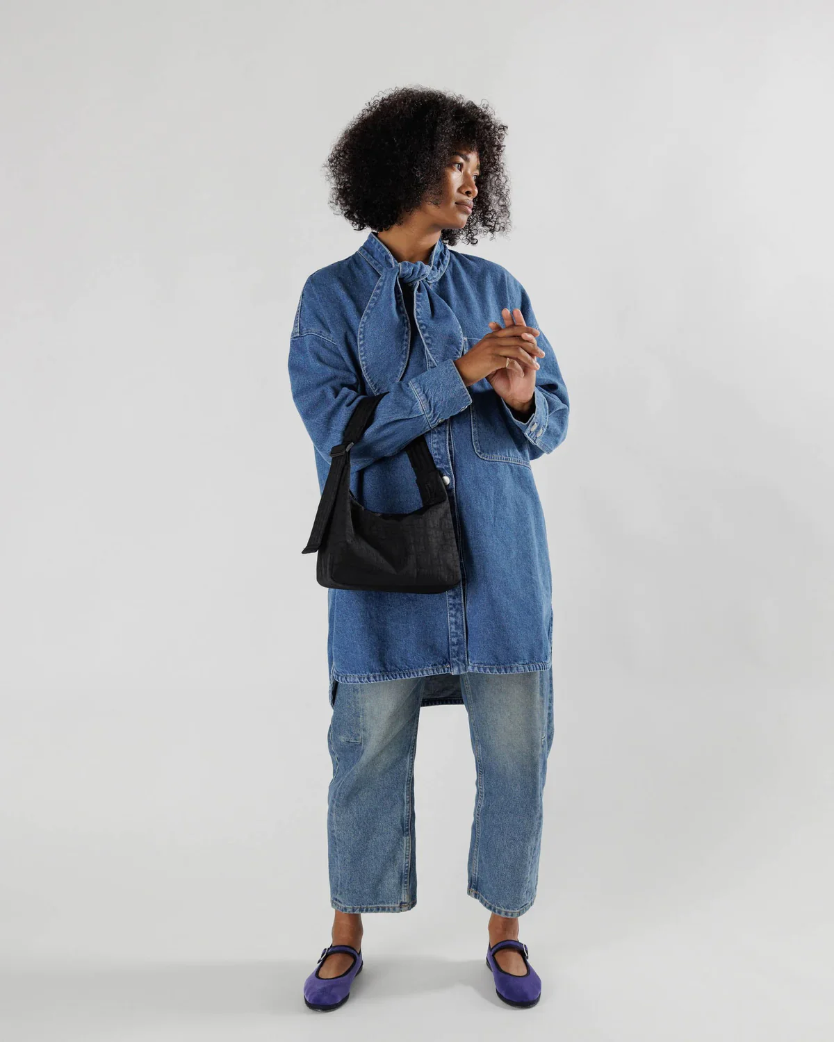 Baggu Mini Nylon Shoulder Bag - Black - Image 2