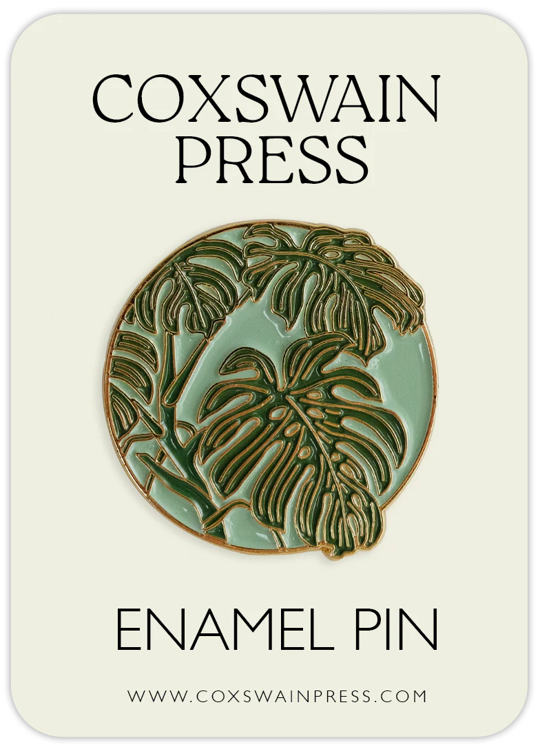 Monstera Leaf Enamel Pin - Coxswain Press - Image 2