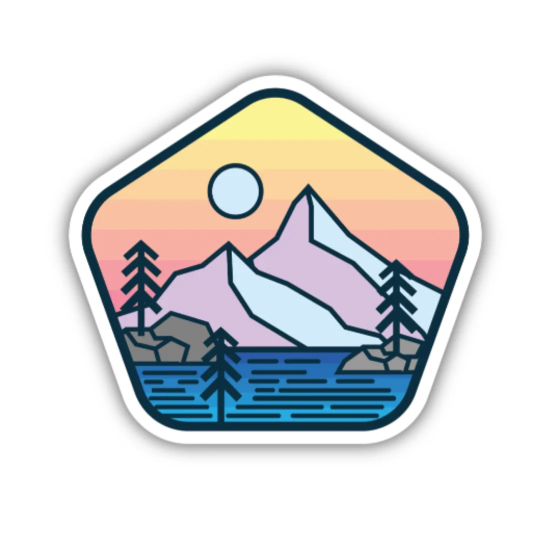 Mountain Scene/ Large Printed Sticker