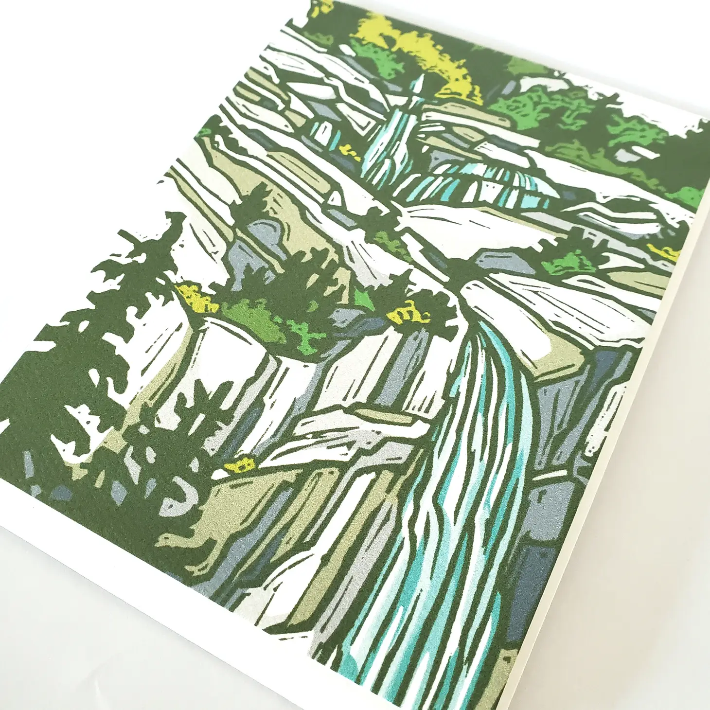 Mountain Waterfall Landscape Fine Art Blank Notecard - Image 2