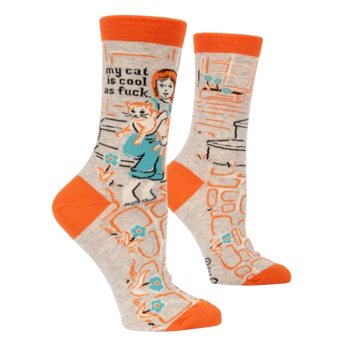 My Cat Is Cool As Fuck Crew Socks
