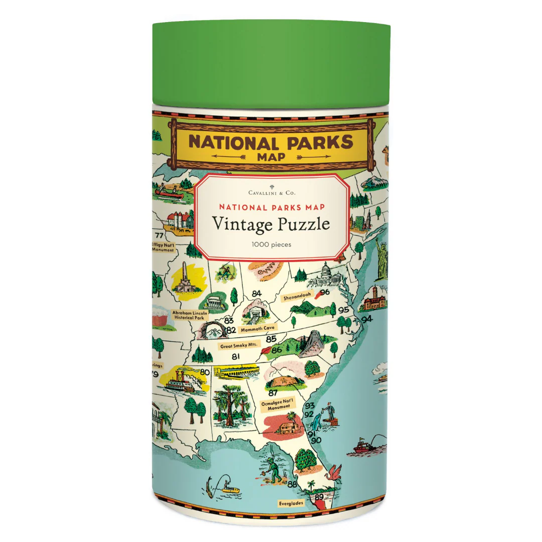 Cavallini & Co. 1000 Piece Puzzle - National Parks Map