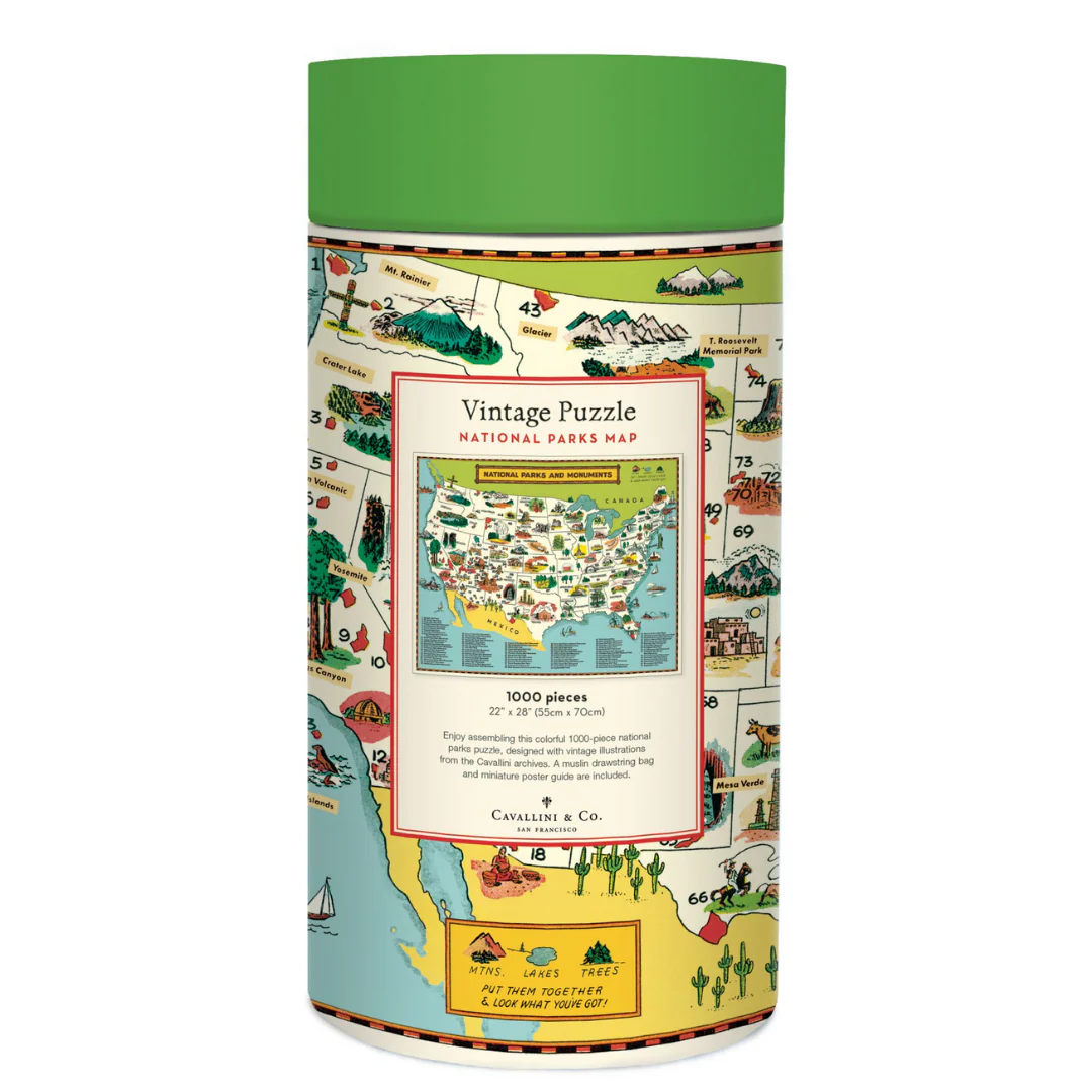 Cavallini & Co. 1000 Piece Puzzle - National Parks Map - Image 3