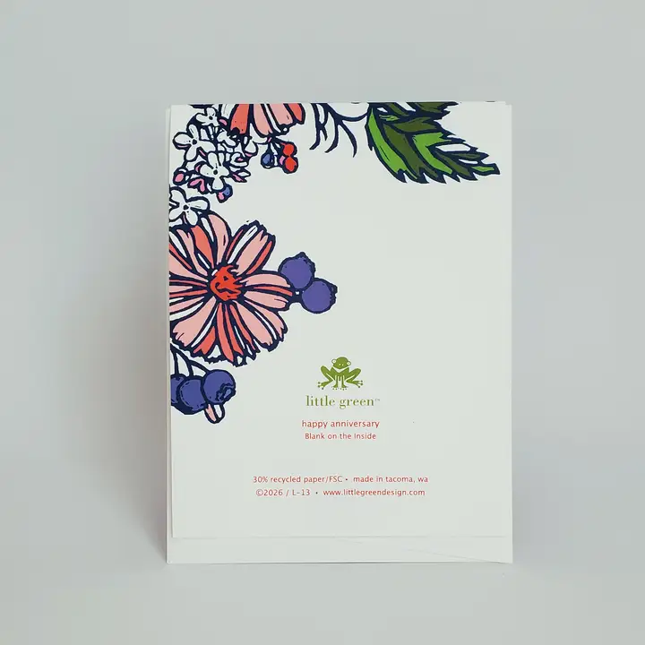 New Happy Anniversary Floral Greeting Card - Image 2