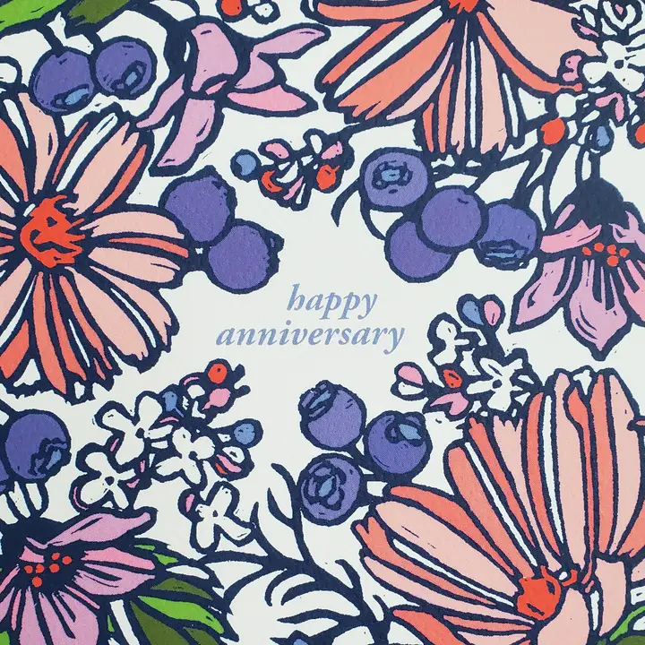 New Happy Anniversary Floral Greeting Card - Image 4