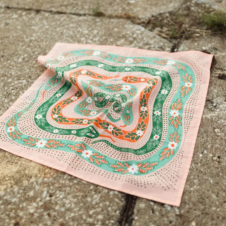 No. 069 Snakes Pink Bandana - Image 4