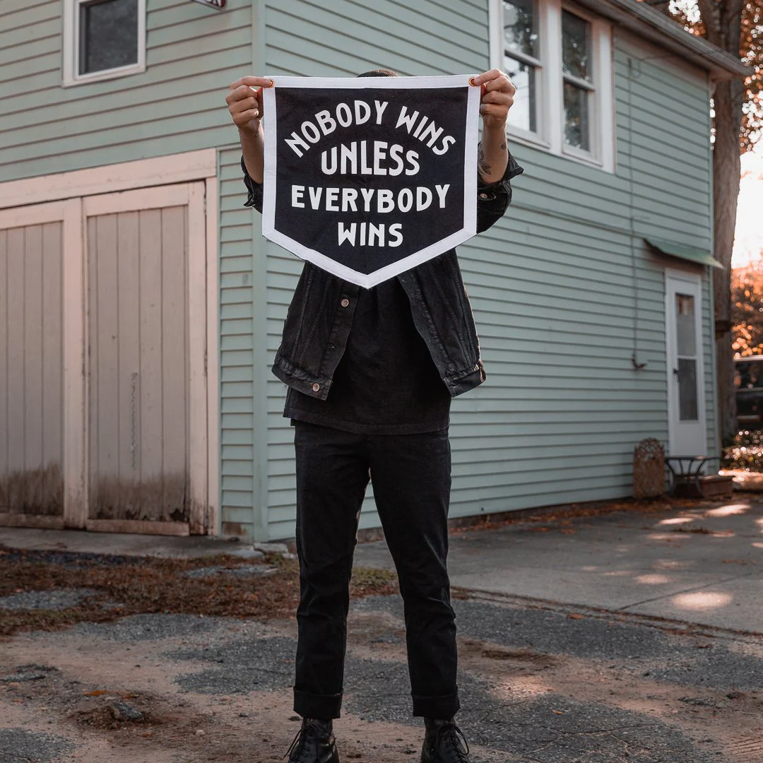Nobody Wins Unless Everybody Wins Camp Flag - Image 2