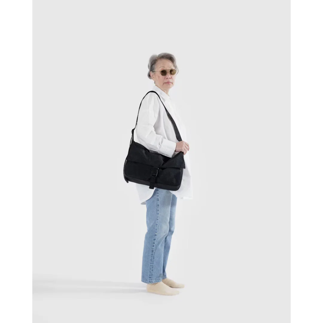 Nylon Messenger Bag - Black - Image 2
