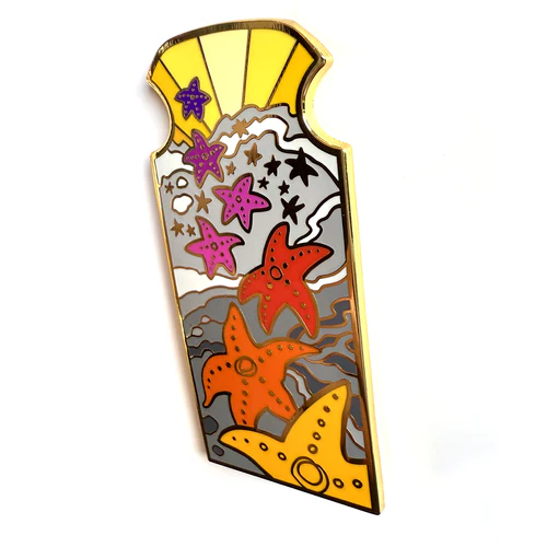 Ochre Sea Stars Enamel Pin - Image 2