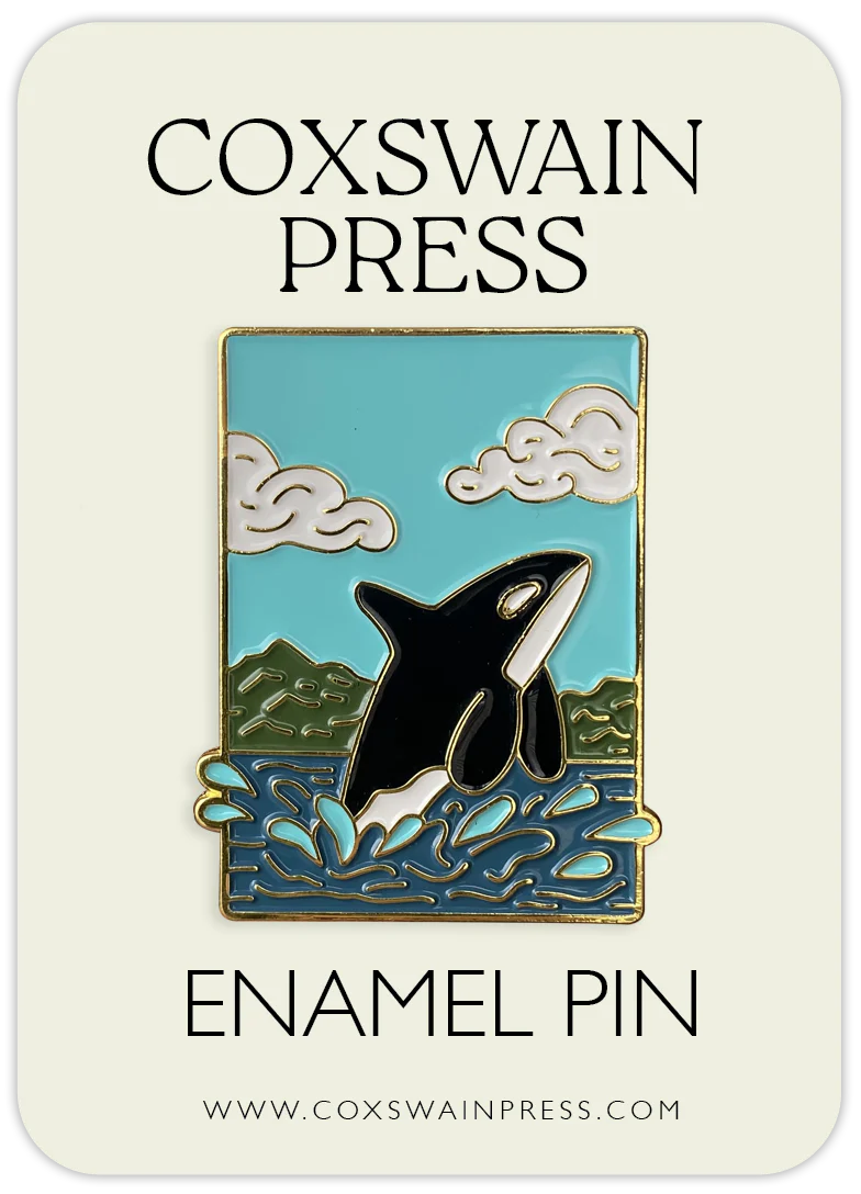 Orca Enamel Pin - Coxswain Press - Image 2