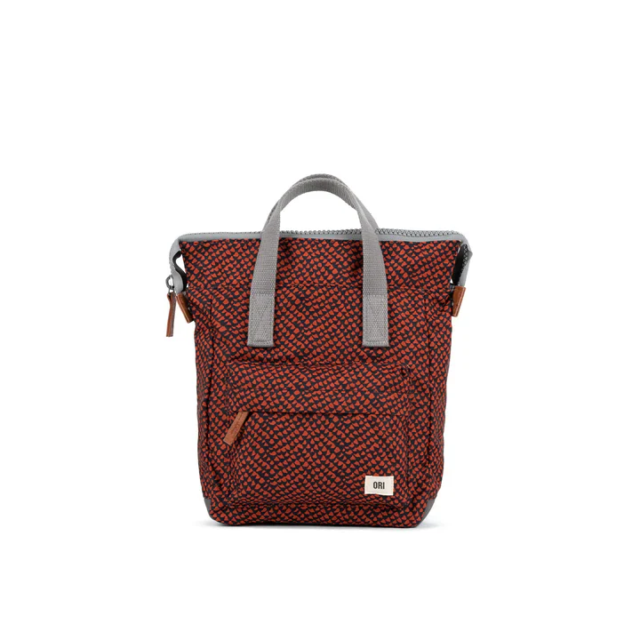 ORI Bantry B Sustainable Backpack - Ginger Snake Print (Canvas) - Small
