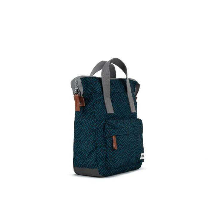 ORI Bantry B Sustainable Backpack - Teal Snake Print (Canvas) - Small - Image 2