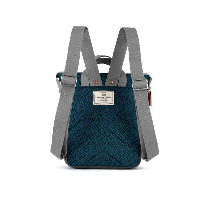 ORI Bantry B Sustainable Backpack - Teal Snake Print (Canvas) - Small - Image 3