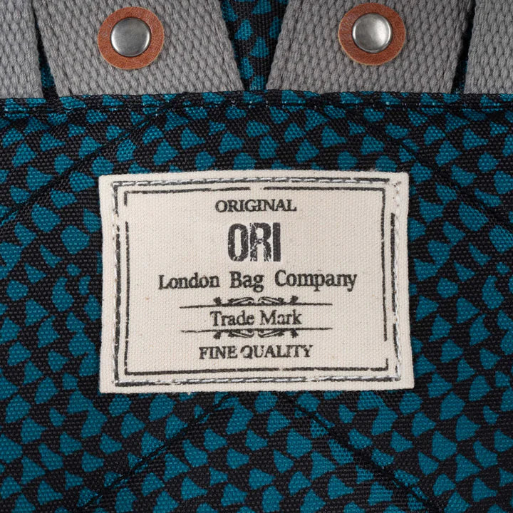 ORI Bantry B Sustainable Backpack - Teal Snake Print (Canvas) - Small - Image 4