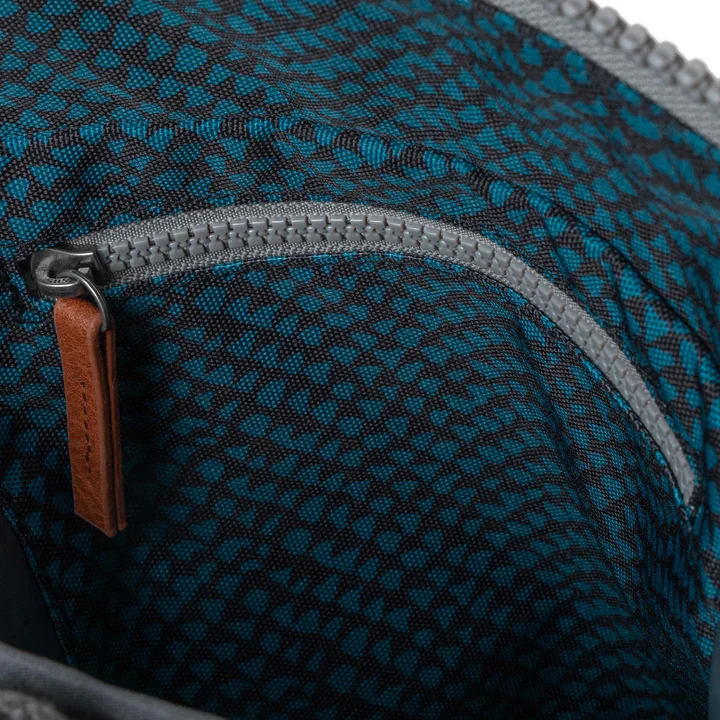 ORI Bantry B Sustainable Backpack - Teal Snake Print (Canvas) - Small - Image 5