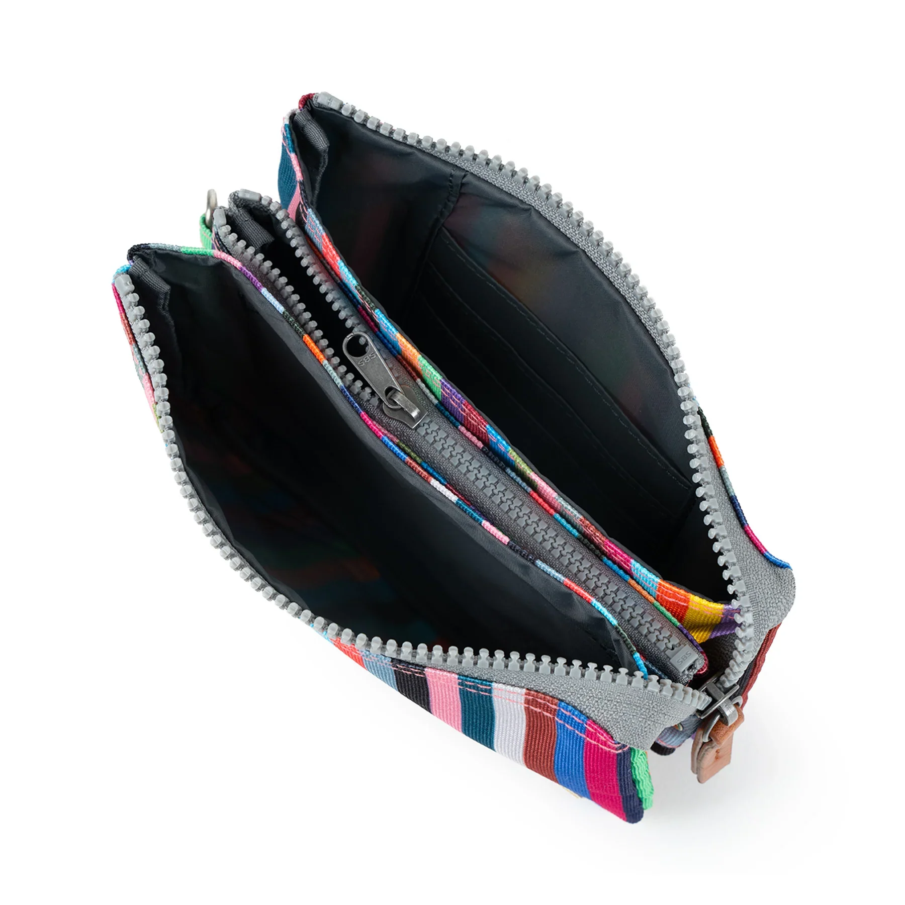 ORI Carnaby Sustainable Wallet Medium w/ Wrist Strap - Multi Stripe - Image 3