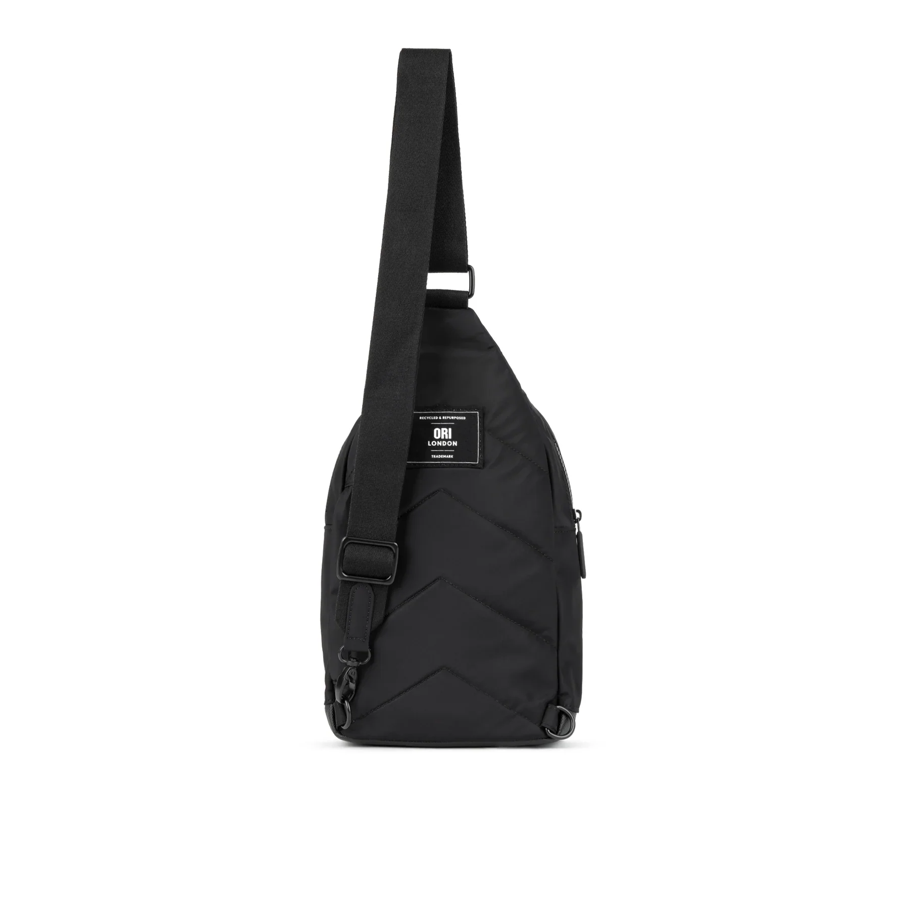 ORI Willesden B Sustainable Sling Bag - All Black (Nylon) - Large - Image 3