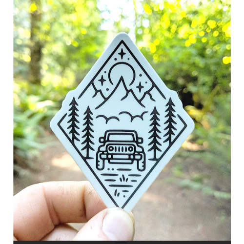 Outdoor Jeep Scene/ Large Printed Sticker - Image 2