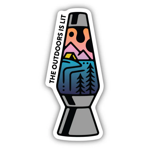 Outdoors is Lit Lava Lamp Sticker