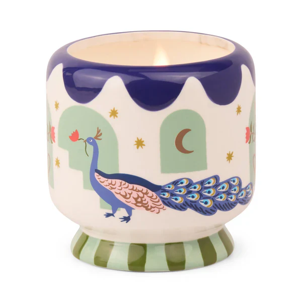 Paddywax A Dopo 8oz Handpainted Candle - Peacock Misted Lime