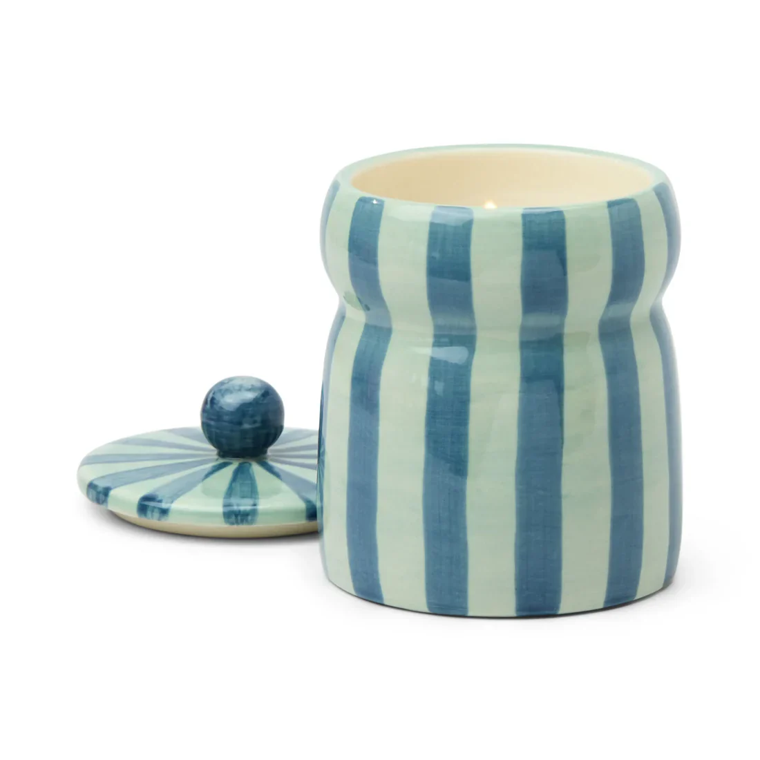 Paddywax Cabana Blue & Navy Striped Candle - Warm Cider - Image 2