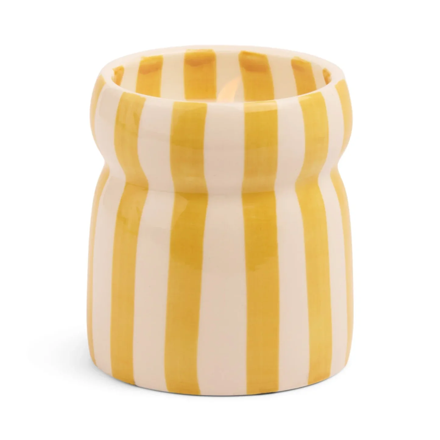 Paddywax Cabana Yellow Striped Candle - Gold Coast