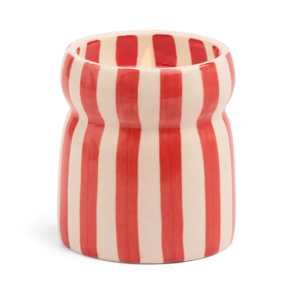 Paddywax Cabana Red Striped Candle - Hibiscus Bay
