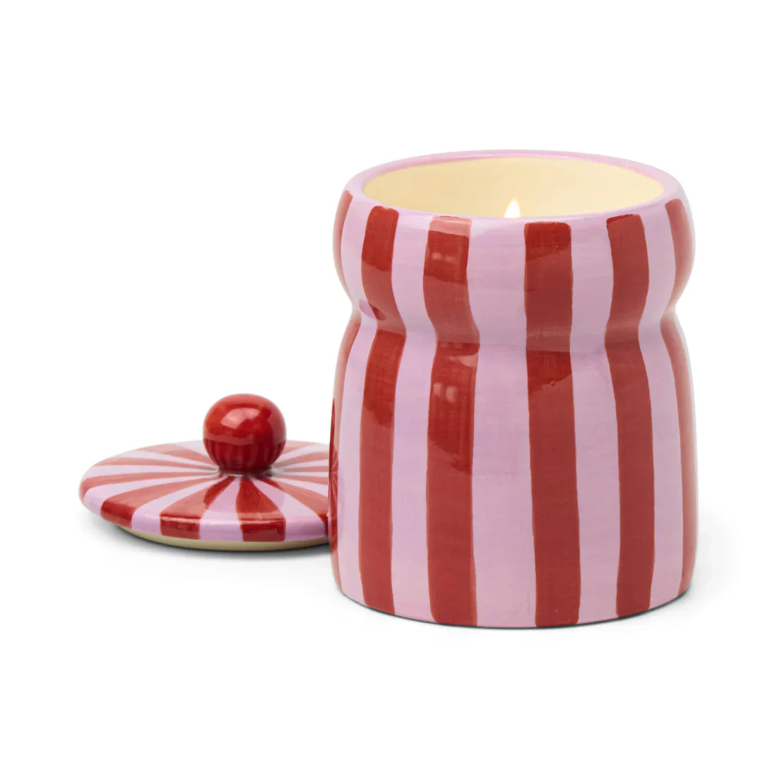 Paddywax Cabana Red & Pink Striped Candle - Pink Peppermint - Image 2