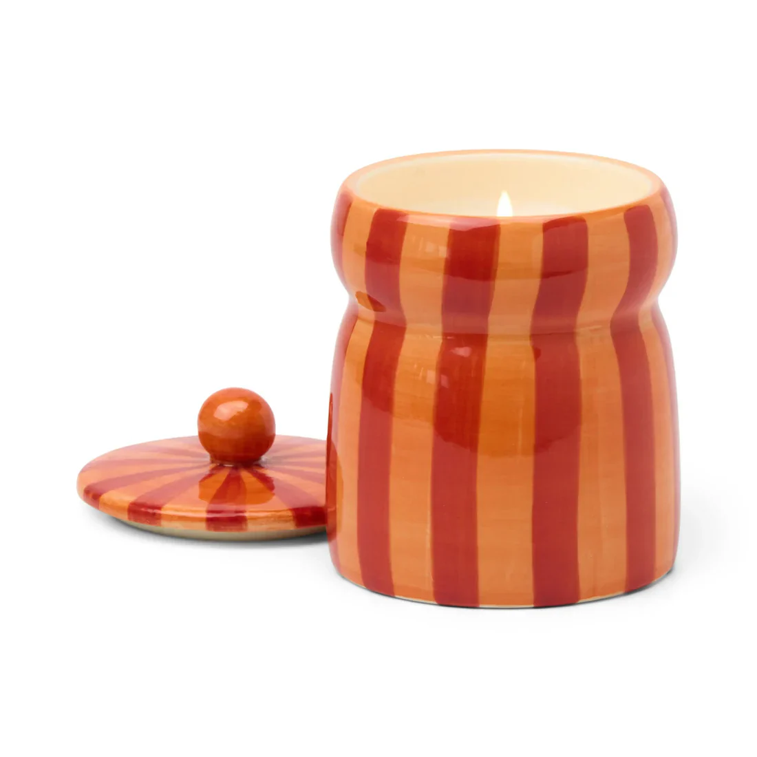 Paddywax Cabana Red & Coral Striped Candle - Spiced Apple - Image 2