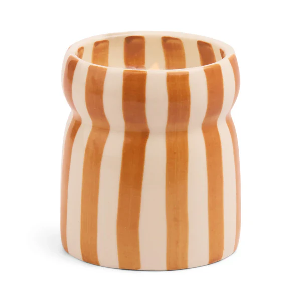 Paddywax Cabana Brown Striped Candle - Sienna Sunset