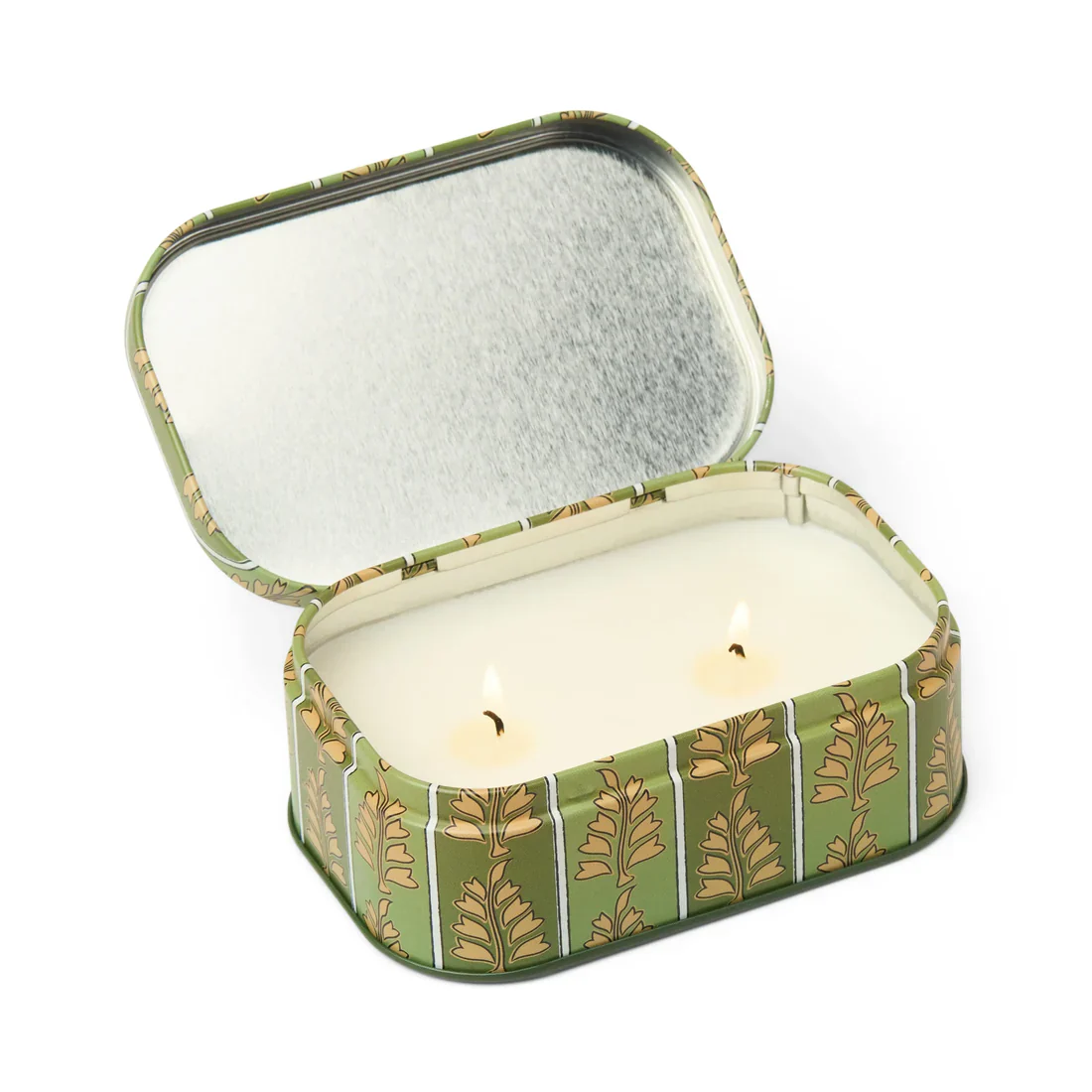 Paddywax Cherie Printed 4.5 oz Tin - Green & Khaki - Image 2