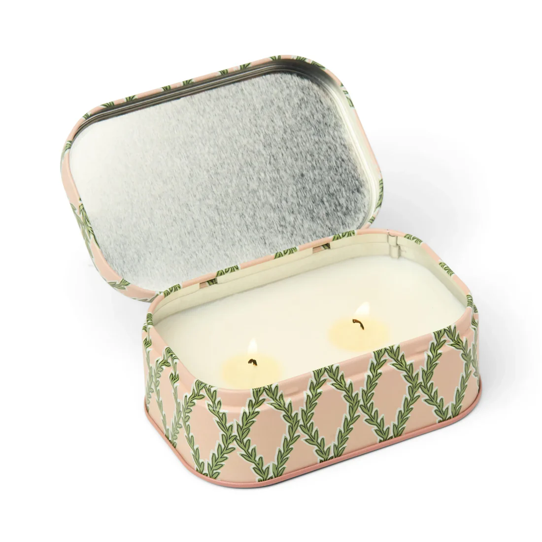 Paddywax Cherie Printed 4.5 oz Tin - Pink & Green - Image 2