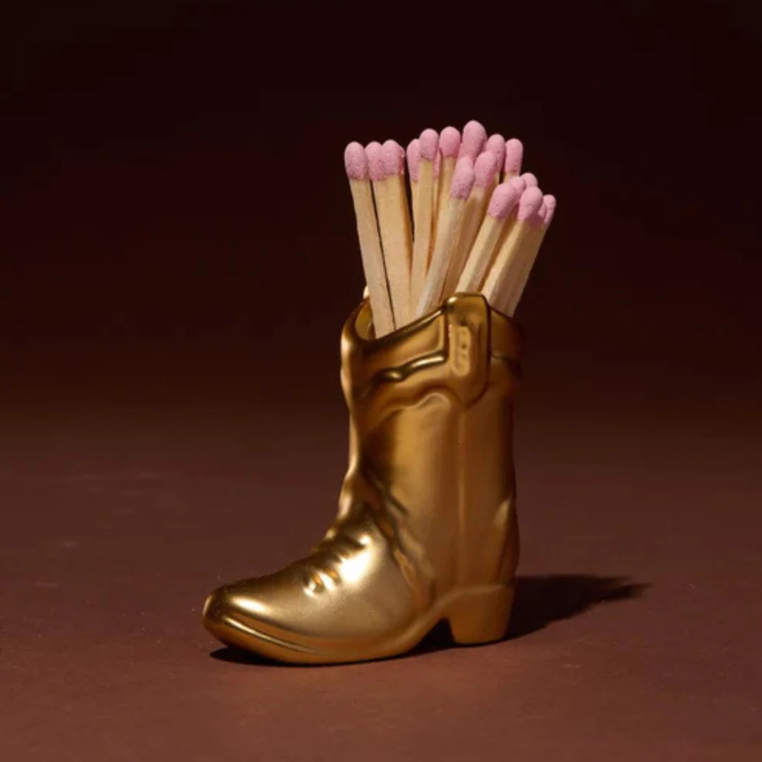 Paddywax Gold Metalic Vintage Boot Boxed Matches - Image 2