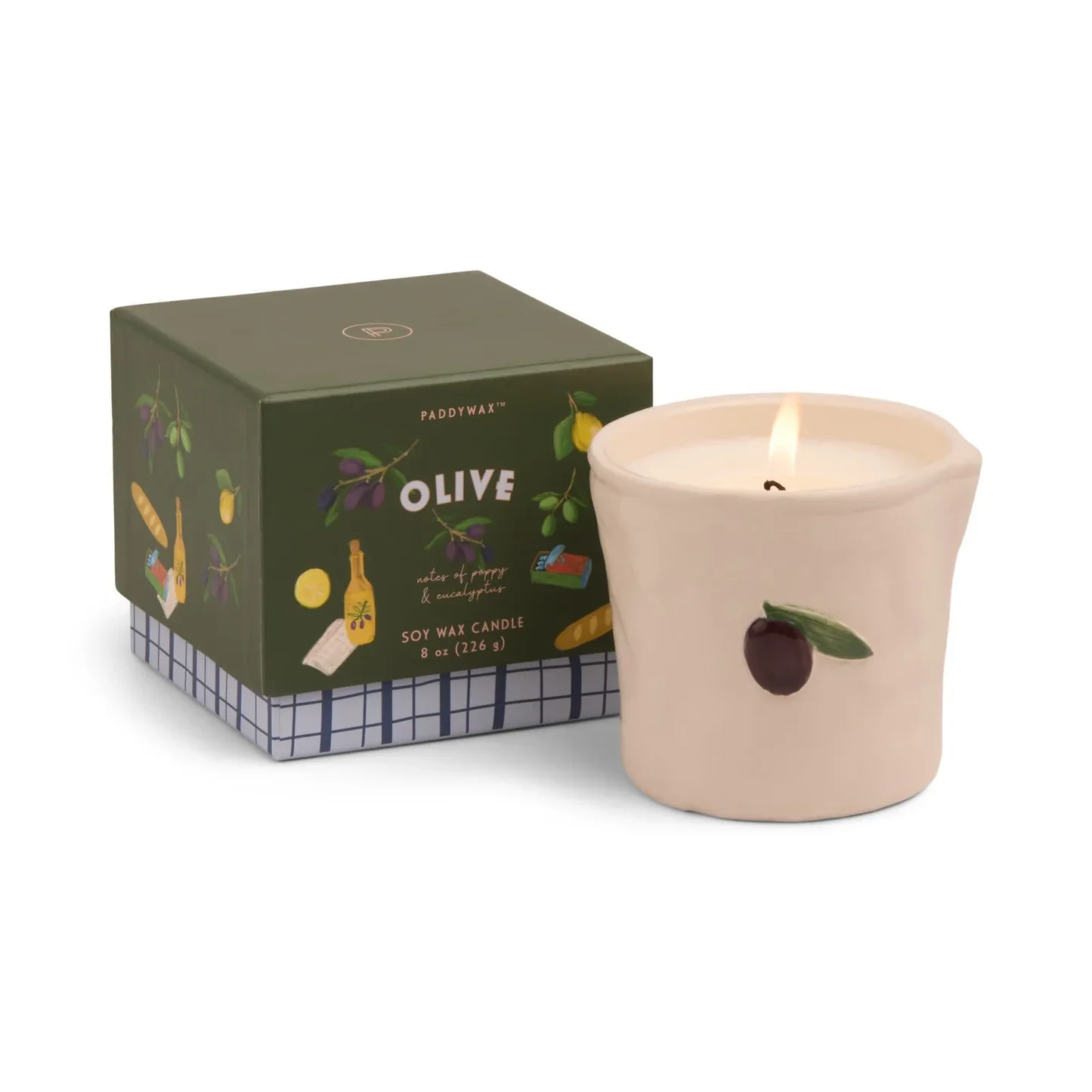 Paddywax Olive Bistro Ceramic Candle