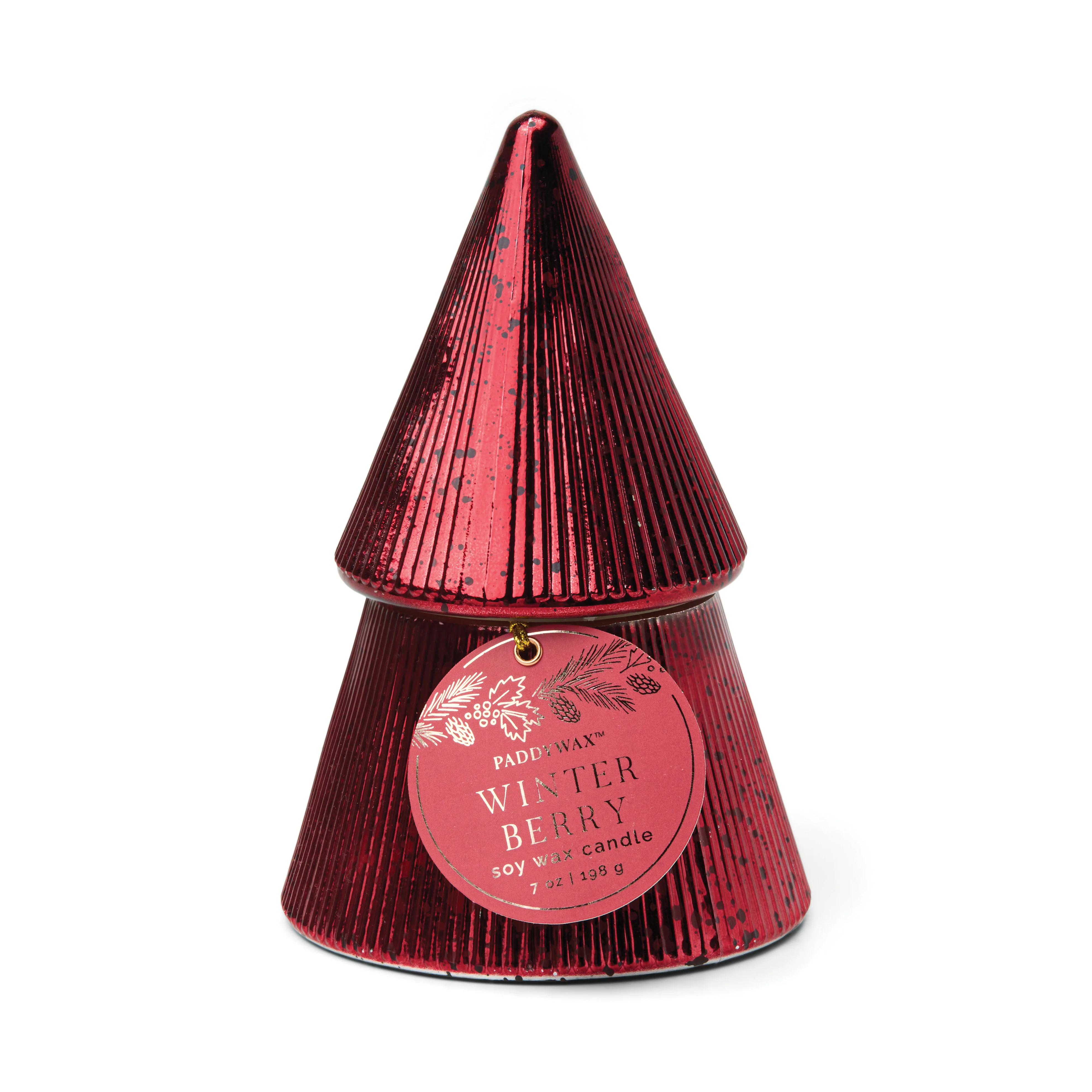 Paddywax Ribbed Mercury Stacked Candle - Winter Berry