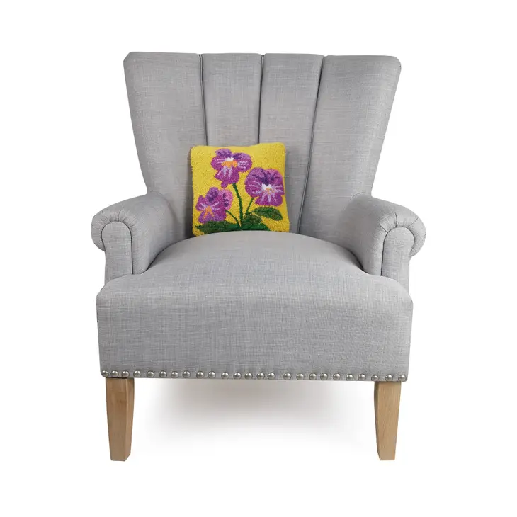 Pansies Hook Pillow 10x10 - Image 2