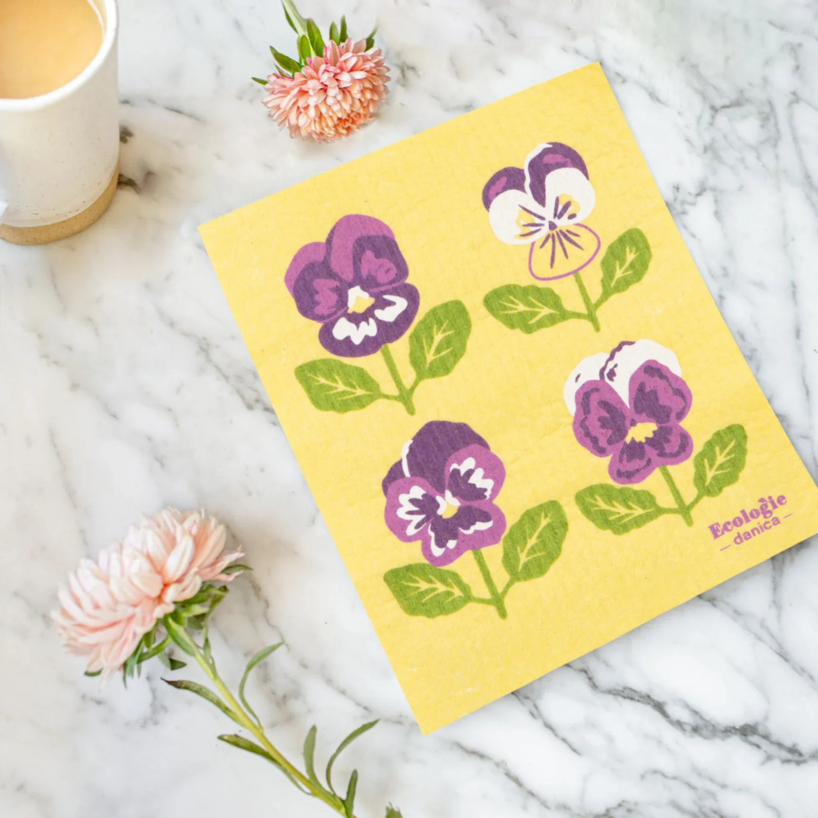 Pansy Swedish Dishcloth - Image 2
