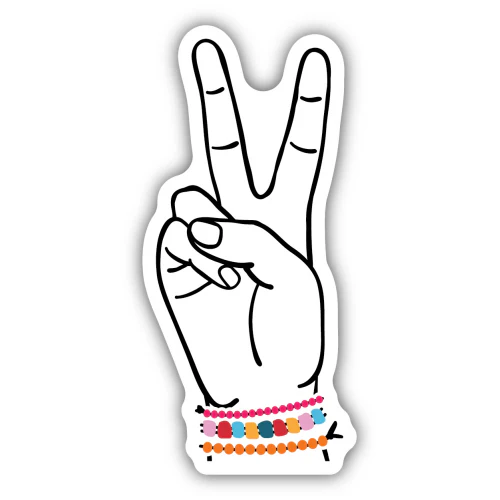 Peace Hand with Beads Sticker